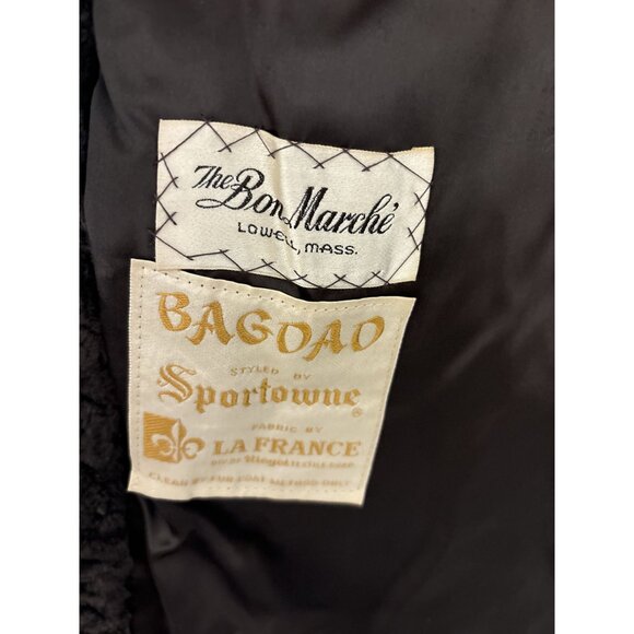 Vintage Women's Brown 1960’s Bagoao By Sportstowne brown Faux Fur Coat Jacket SM - Picture 5 of 6